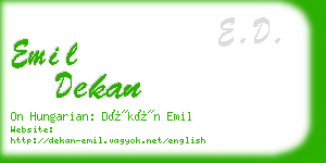 emil dekan business card